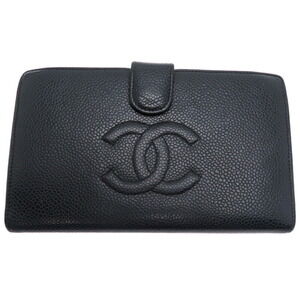 CHANEL Black Caviar Leather Wallet